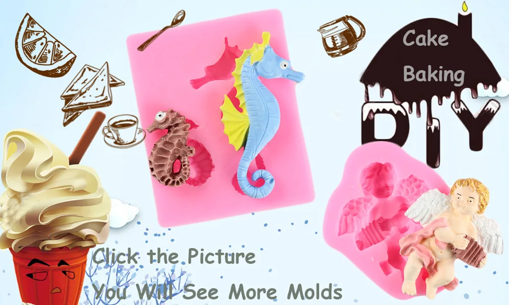3D Cake Ice Cream Silicone Mold Cupcake Fondant Molds Cake