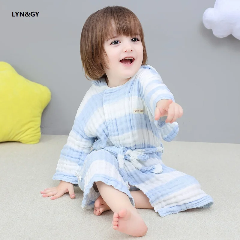 

LYN&GY New Cotton gauze Beach Towel Baby Children Hooded Bath Towel Baby Boys Girls Cartoon Bath Soft Towel for Baby bathrobes