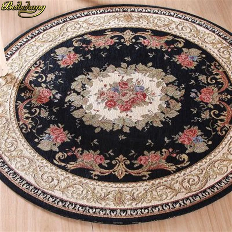 Круглый жаккардовый ковер Европейский коврик для кофейного стола