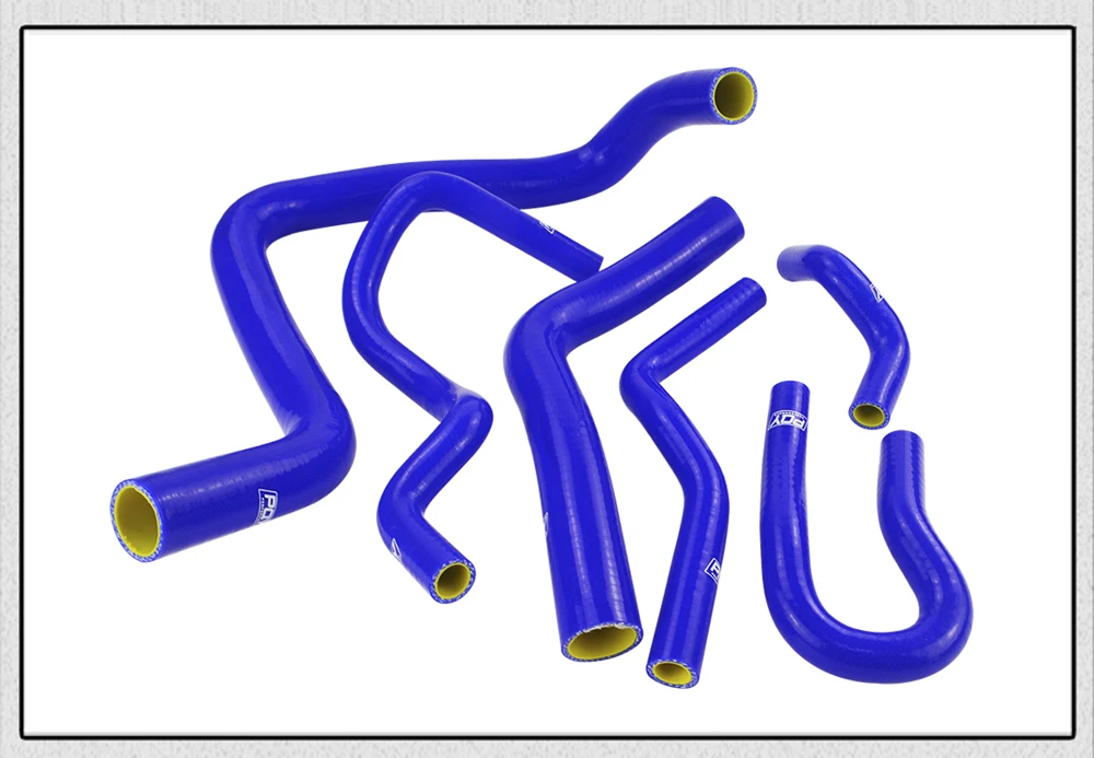 Синий и желтый 6 шт. силиконовый шланг радиатора комплект для HONDA CIVIC DOHC Тип R DC2 EK4/9 B16A/B B18C с логотипом PQY HT-LX1304C-QY
