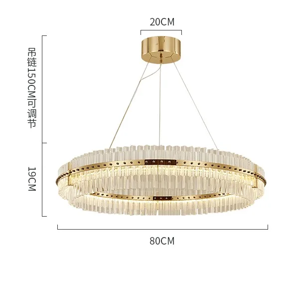 European Luxury Crystal Pendant Chandelier Led Lamp Post European Luxury Crystal Pendant Chandelier Led Lamp Post Modern Round Stripe Creative Lighting Fixture