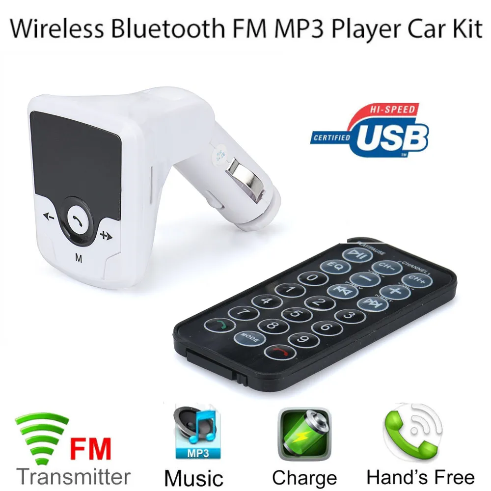 Bluetooth Беспроводной FM передатчик MP3 плеер Handsfree Car Kit USB TF SD удаленного Z1103; Прямая поставка