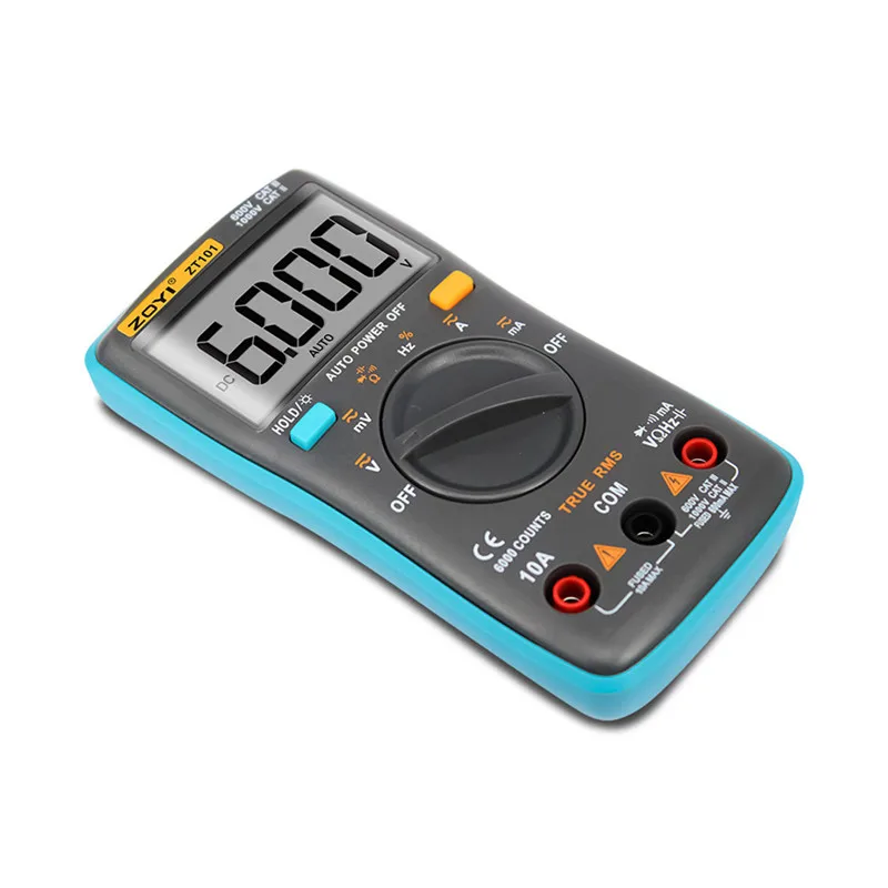 ZOYI мультиметр Z101/ZT102 Цифровой Авто Диапазон 6000 отсчетов AC/DC Амперметр True RMS ЖК