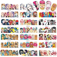 1 лист, модный дизайн, наклейки для нейл-арта, цветные, сексуальные, сделай сам, полный штамп, переводные наклейки для ногтей, салонные TRBN385-396