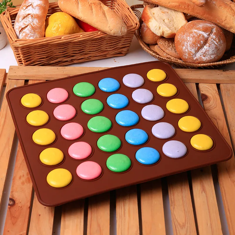 Mold Kitchen Tool Round Silicone Macaron 30-Cavity Pastry Oven Baking Mould 