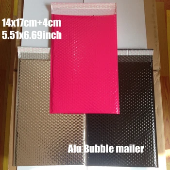 

14x17cm(5.51x6.69'')20pcs Silver Black Pink Padded Shipping Envelope Metallic Bubble Mailer Aluminum Foil Gift Bag Packing Wrap