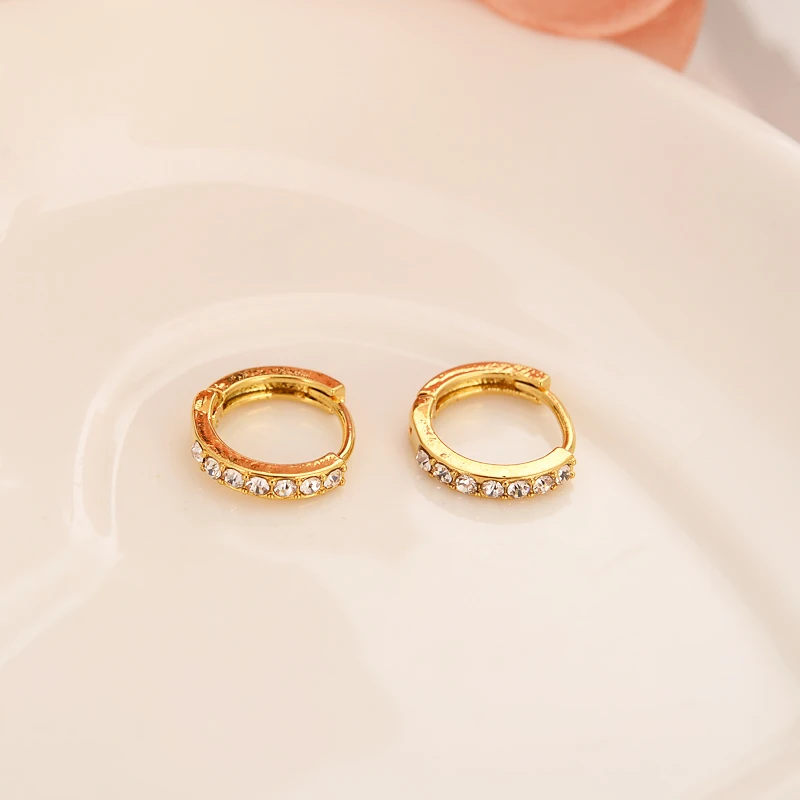 

2pair Fashion Hot Popular Luxury AAA Austrian Zircon hoop Earrings Elegant Gold Earrings for Women girls crystal earring gift