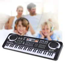 Black 61 Keys Music Electronic Keyboard Key Board Kids Gift Electric Piano Gift With Mini Microphone For Child Kid Musical Organ