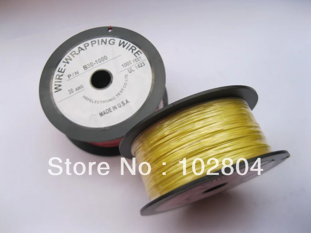 

5 roll 1000ft 30AWG Wire-Wrapping Wire Sliver Plated Copper Yellow Color