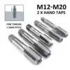 2pcs M12 M14 M16 M18 M20 HSS Right Hand Machine Straight Fluted Fine Screw Thread Metric Plug Hand Tap Drill Set Hand Tools ► Photo 3/6