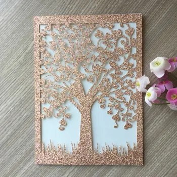 

30pcs/lot Laser Cut Flower Pattern Wedding Invitations Card Wedding Birthday Party Invite Greeting Blessing Card