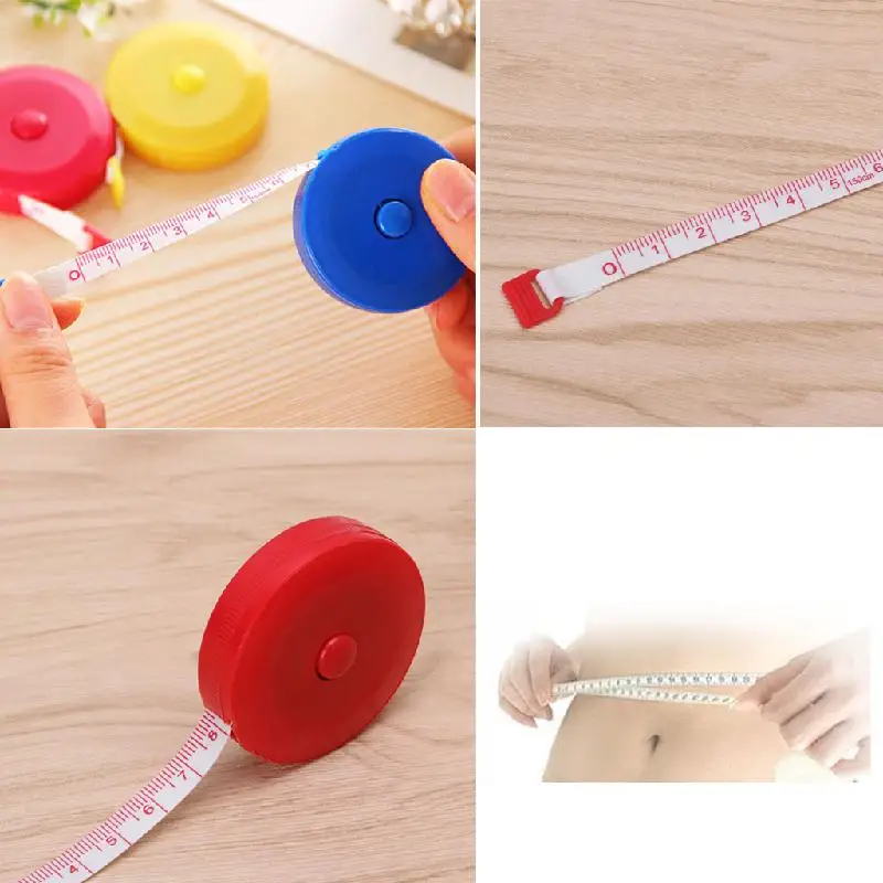 

1PC Mini Tape Measure Retractable Ruler Tool Sewing Cloth Tailor Dieting 1.5m 60" Drop shipping