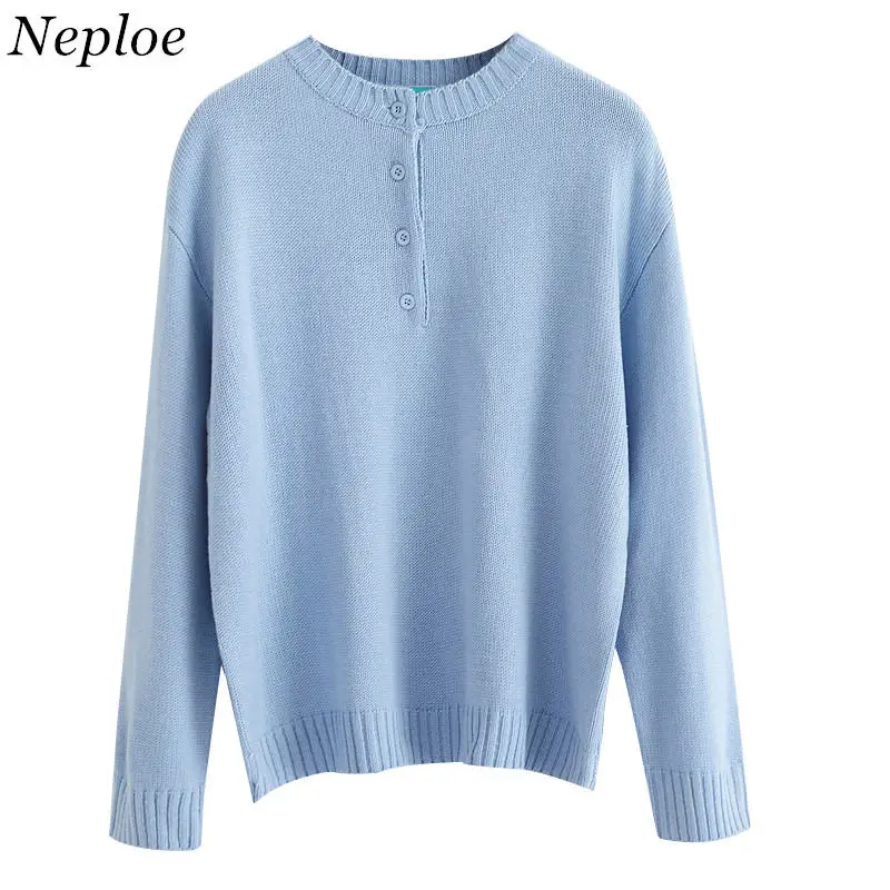 Neploe Pull Femme Solid Sweater Coat 2018 Autumn Winter