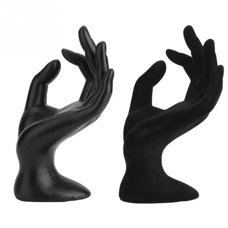 Details about  / Lady OK Shaped Hand Jewelry Display Stand Resin Velvet Hand Model Bracelet