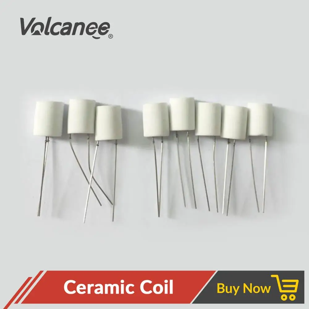 

Volcanee 10Pcs Ceramic Heating Wire 1.2ohm 1.6ohm 1.8ohm Oil-Absorbing Low-Temperature for Vape DIY ECig Premade Ceramic Coil