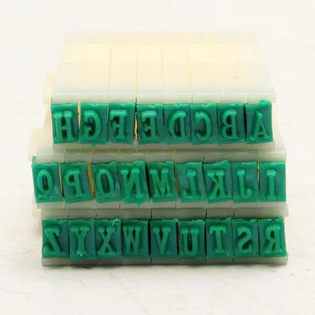 Detachable Plastic Rubber 26 English Alphabet Letters Stamp Set For