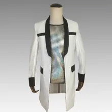 Лидер продаж европейские и американские новые мужские белый костюм с длинными рукавами шерстяное пальто Новинка бар мужской гость выступление мага одежда