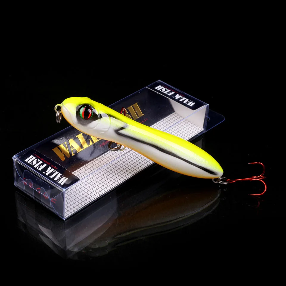 C 3 WALK FISH 1 шт., приманка для карандашей со змеиной головкой 100 мм/14,9 г, рыболовные приманки плавающий кренкбейт, морской окунь, щука, водная 3D глаза, пластиковый воблер - Цвет: C 3