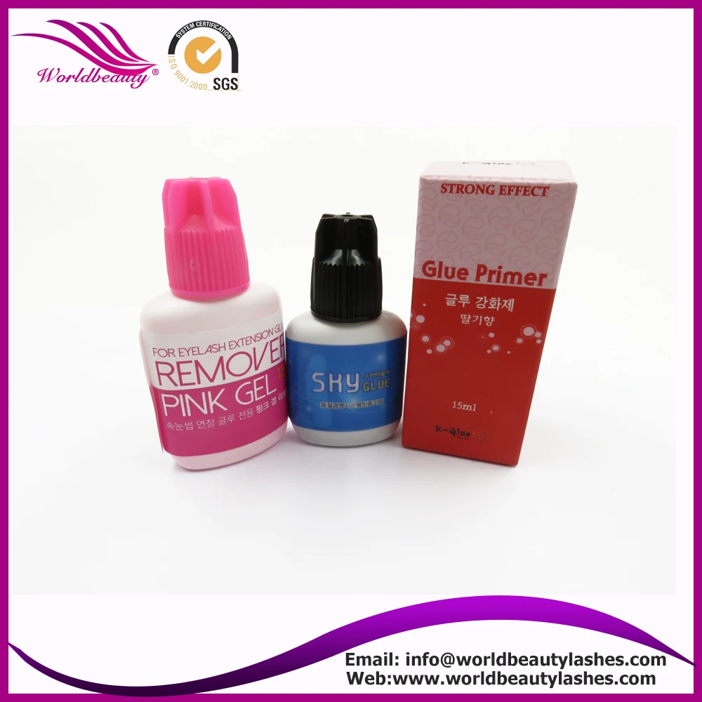 Eyelash Extension Tool kits,Makeup tool kits Korea SKY glue,Pink Gel