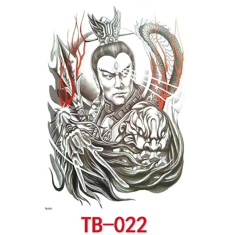 TB-022 Men Women Large Full Back Tattoo Stickers Waterproof Temporary Tattoos Makeup - Цвет: TB-022