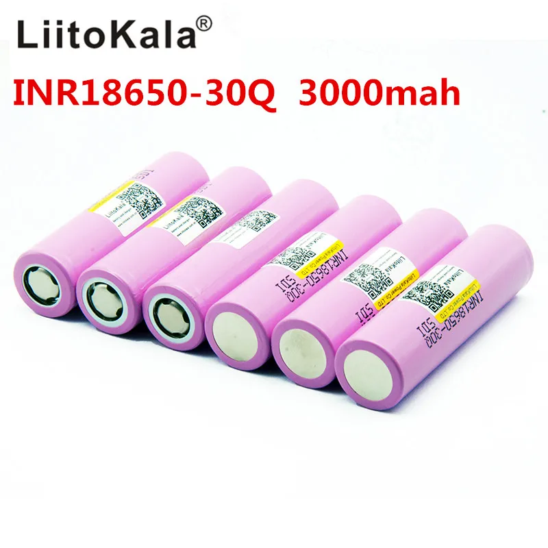 LiitoKala 100% Совершенно новый INR 18650 30Q INR18650 3 7 V 3000 mAh литий-ионные аккумуляторные