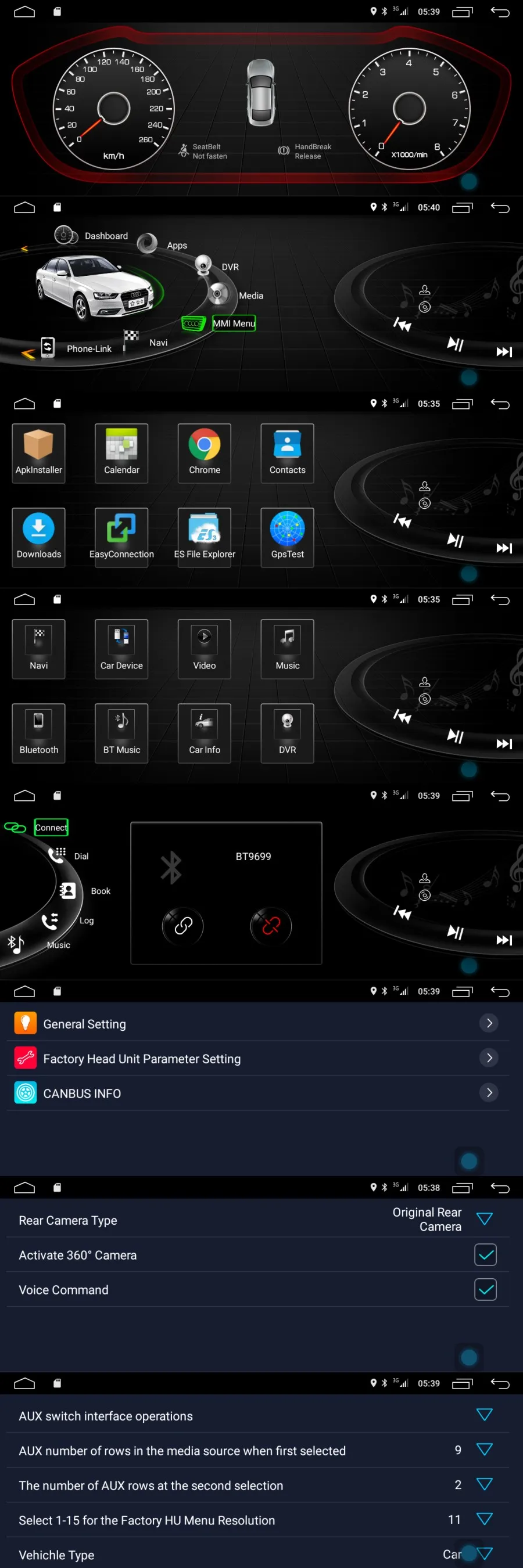 Сенсорный экран автомобильный Android 8,0 радио плеер Подходит для Audi A6 A6L A7 мультимедиа Восьмиядерный Gps навигация Bluetooth с MMI меню