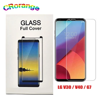 

30D UV Full Glue Screen Protector For LG V30 V40 Full Cover Case Friend Tempered Glass UV Light Liquid Glue for LG G7 ThinQ