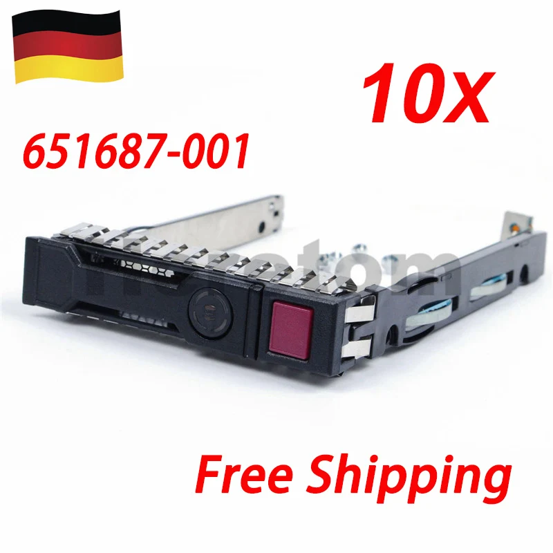 US $110.35 10PCSlot 25 SASSATA Hard Drive Tray Caddy 651687001 for HP G8 Gen8 G9 DL380 DL360 DL160 DL385 DL560 Gen9 ShipDE