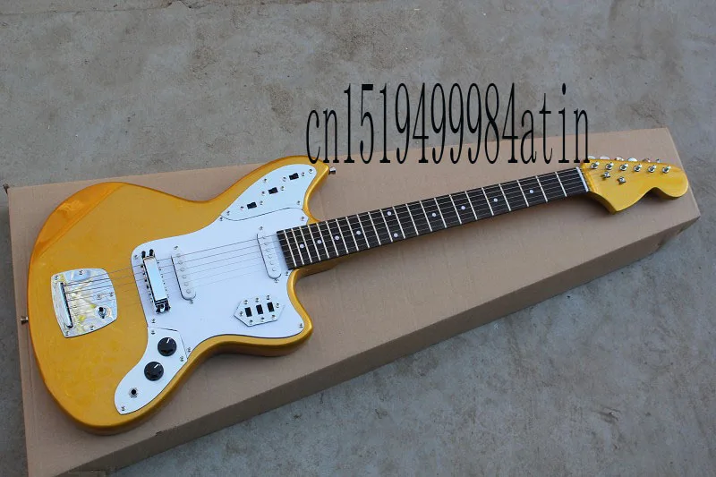 

Free Shipping Top Quality Factory Guitar Golden JAGUAR Custom Shop Electric Guitar Stratocaster In St @12