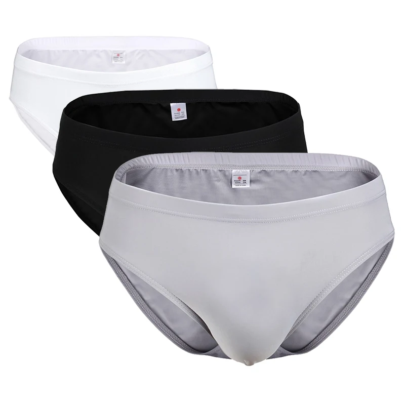 

Summer Men Smooth Soft Underwear Men's Thin Underpants Low Waist Bikini Ice Silk Briefs Seamless Underwear