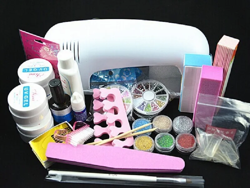 

BTT-77 Professional Full Set UV Gel Kit Nail Art Set + 9W Curing UV Lamp Dryer Curining+FREE SHIPPING