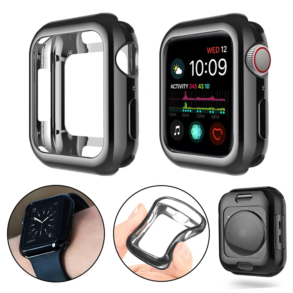 

38/42/40/44mm Watch Case for Apple Watch Series 4 3 2 1 Bumper Soft TPU Cover for iWatch Frame Protector for Men/Women