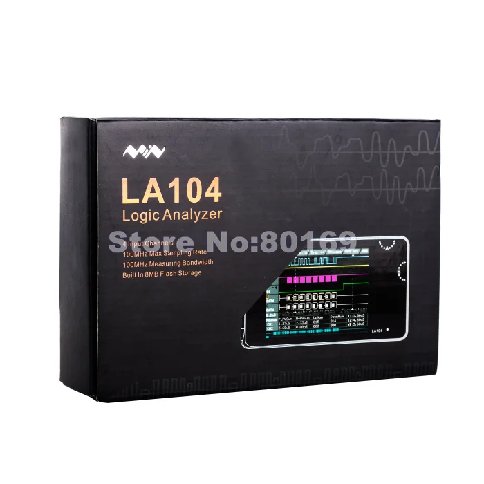 Портативный LA104 цифровой анализатора логики 2,8 "Экран 4 Каналы осциллограф SPI IIC UART программируемый 100 мГц Макс частота дискретизации