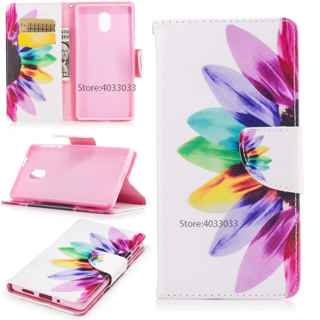 

Flip Wallet Cases for Nokia3 TA-1032 TA-1020 Phone Cases PU Leather Cover for Nokia 3 Global Dual TA 1032 Painted Silicone Cases