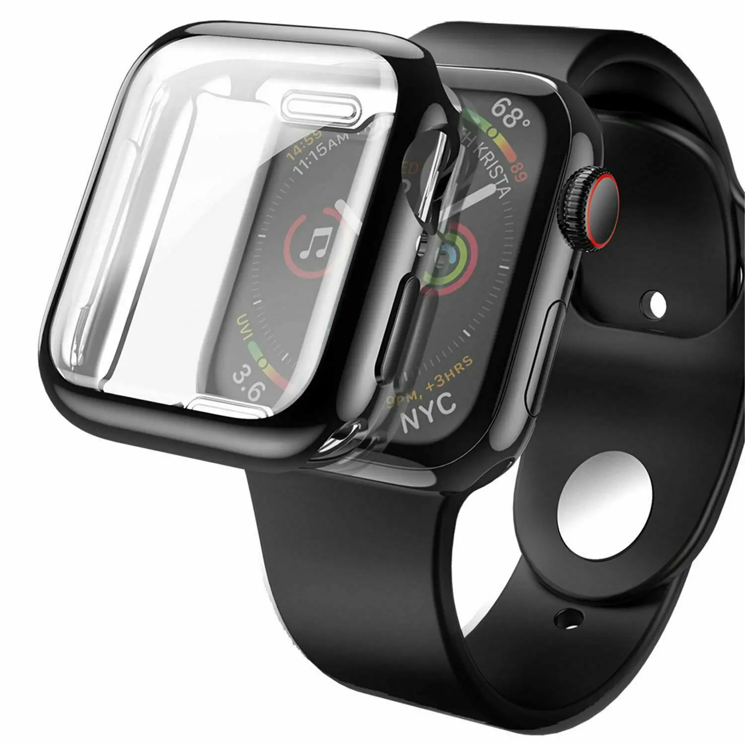 Оригинальный Тонкий чехол для часов HOCO 360 градусов Apple Watch Series 4 5 мягкая прозрачная