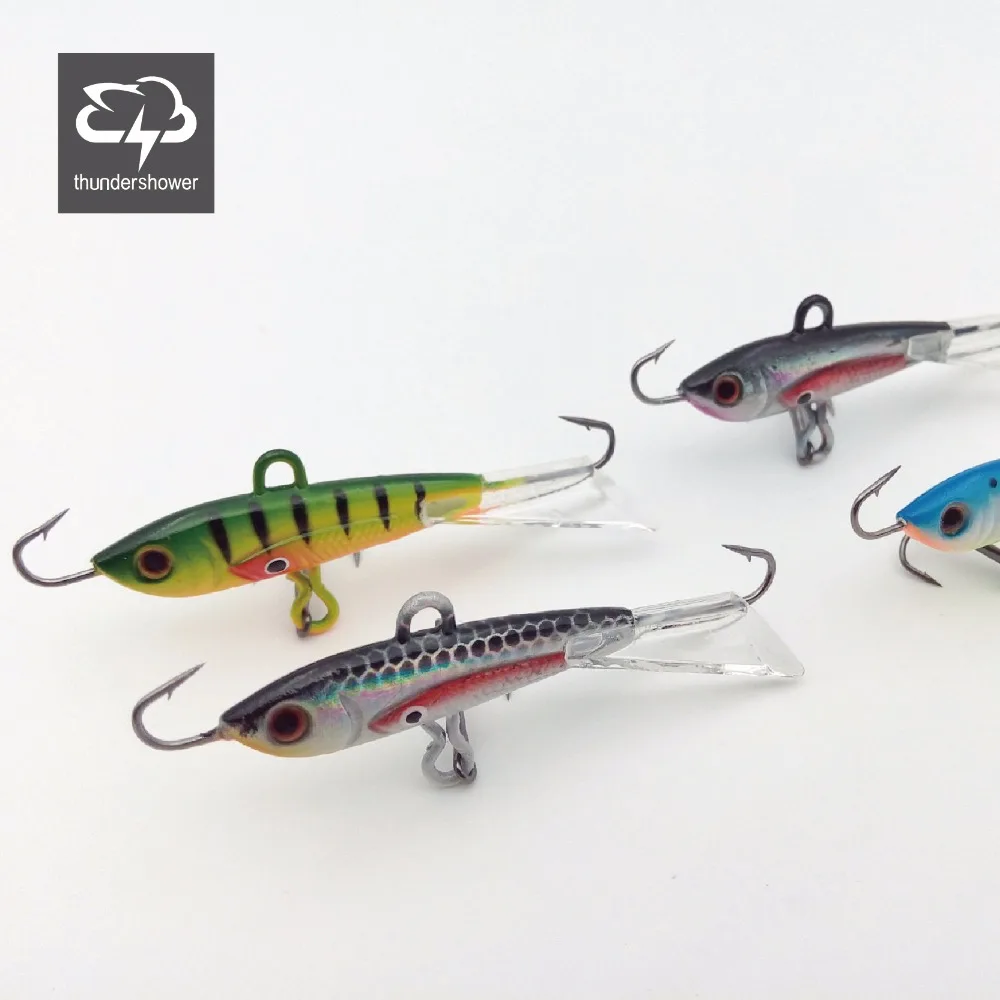 4 pcs Winter Fishing Lure Ice Fishing Jig Bait 6CM-10.5g Carp Fishing hooks Lead Hard Lure 10# Red hook