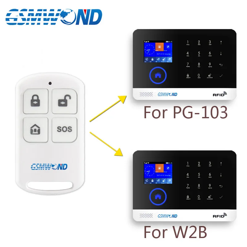 433 МГц Беспроводной беспроводный контроллер дистанционного управления брелок 4 кнопки для PG103/W2B Wi-Fi GSM GPRS приложение RFID домашней охранной