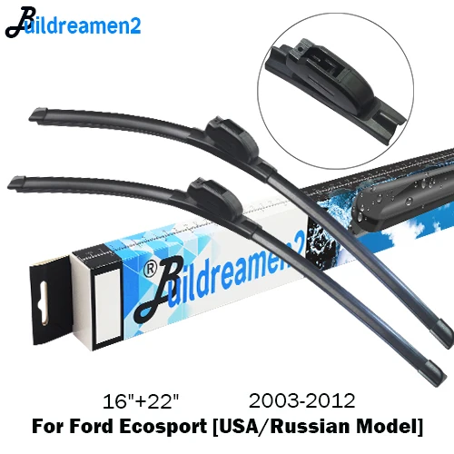 For Ford Ecosport Buildreamen2 автомобиль стеклоочистителя для Ford EcoSport 2003- Авто ветровое стекло резиновые стеклоочистители автомобильные аксессуары - Цвет: For Ford Ecosport