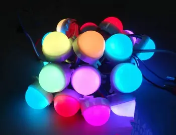 

20pcs/String WS2811 30mm Diffused Dream Full Color 3LEDs 5050 SMD RGB Programmable pixel Led Module 12V milky cover IP68 D30 AD