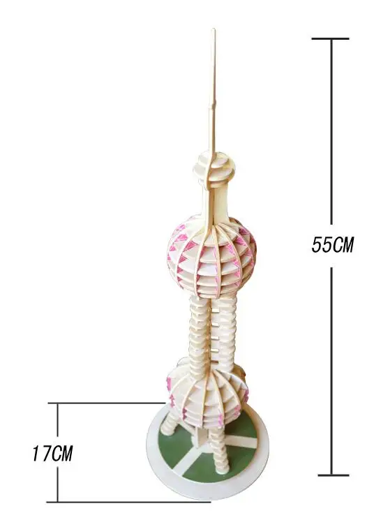 Моделирование Восточный жемчуг ТВ модель башни 3d трехмерные деревянные головоломки игрушки для Детский Набор для творчества Ручная
