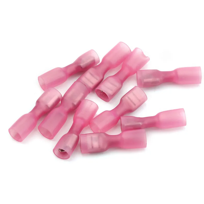

10PCS/Set Heat Shrink Terminals Waterproof Spade Female Terminals Electrical Wire Connectors for Marine Auto 22-18 AWG