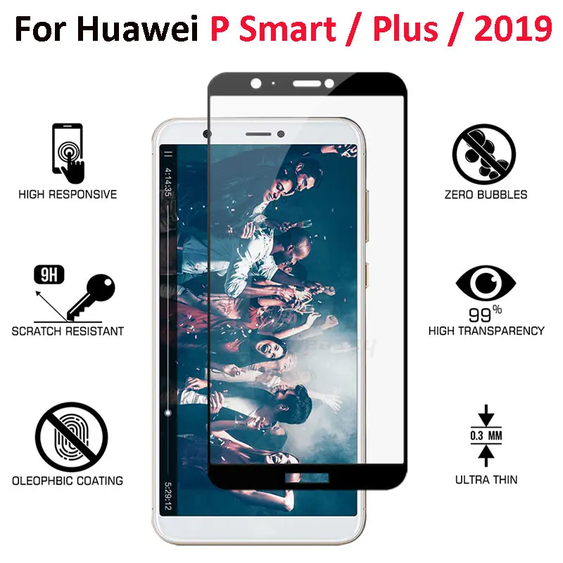 Стекло для Huawei P Smart plus 2019 Защитное стекло экрана huawey psmart полное покрытие защита
