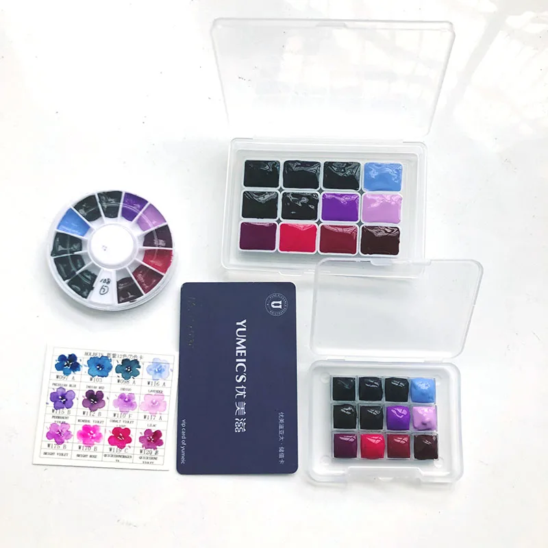 Hb фиолетовый 12-color Holbein Гортензия звезда фон акварель пигмент упаковка диск 0,5 мл 1 мл