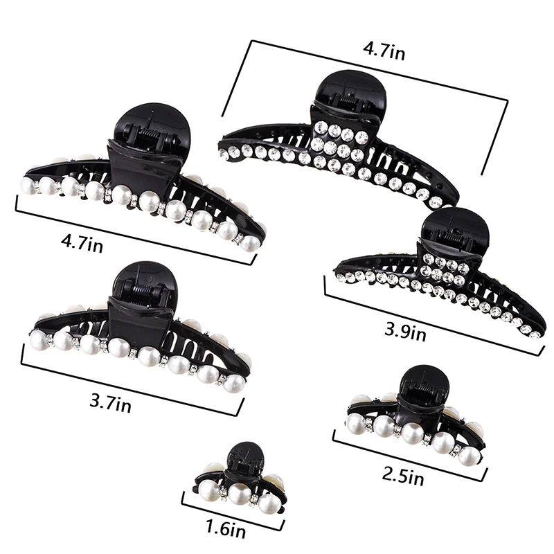 Модный хрустальный коготь для волос MISM для женщин, головные уборы для девочек, стразы, заколки для волос, зажим для краба, пластиковые заколки для волос с жемчугом, аксессуары