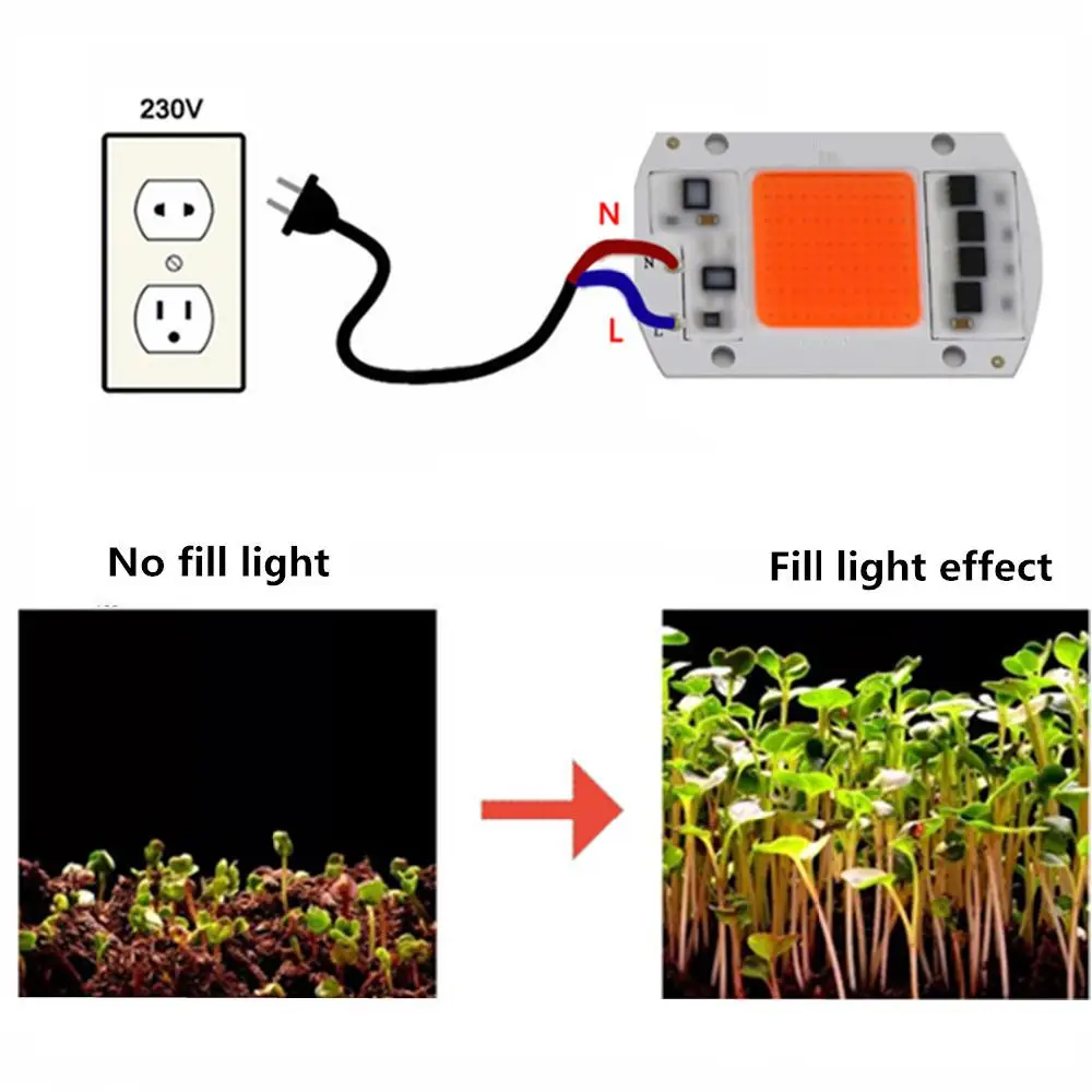 

COB LED Lamp Chip AC 110V 220V LED Bulb Flood Light Chip 15W 20W 30W 50W DIY Full Spectrum Plant Growth Lamp