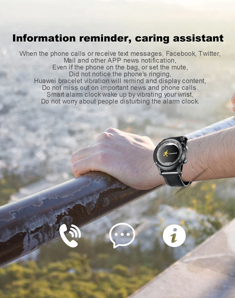COLMI T2 IP68 Waterproof Heart Rate Monitor Push Message Call Reminder Clock Bluetooth 4.0 Brim Men Sport Smart Watch 10