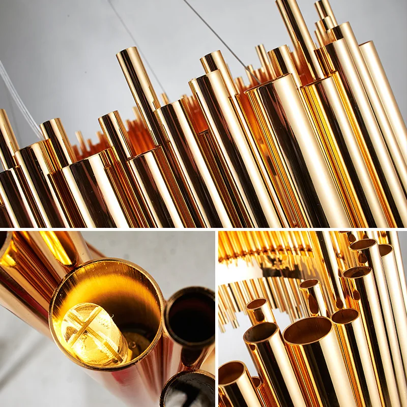 Tubo da Liga de Alumínio Itália Design Ouro Delightfull Brubeck Lustre Suspensão Luminária Lâmpada Projeto Moda 11 Itália design ouro delightfull brubeck lustre tubo