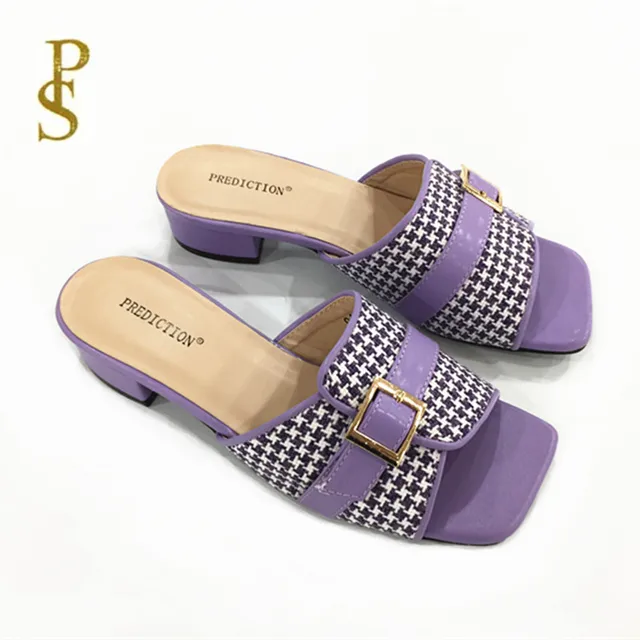 الأحذية مع المعادن مربع أزرار الفتيات بو النعال النساء أحذية