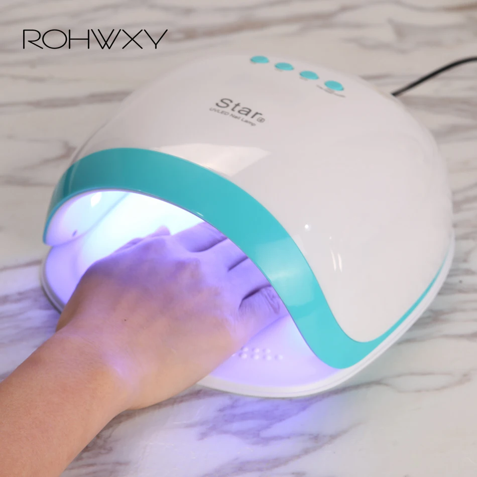 ROHWXY 60 Вт Сушилка для ногтей Светодиодный УФ-лампа для маникюра светодиодный дисплей для ногтей сушка всех Гель-лак лампа с автоматическим датчиком инструмент для дизайна ногтей