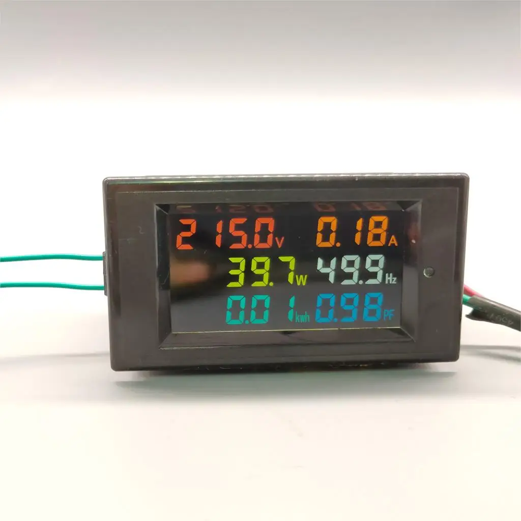 Baratos Monitor 6IN1 AC 110V 220V 380V 100A voltaje corriente Factor de potencia activo KWH energía eléctrica medidor de frecuencia Digital LCD VOLT AMP